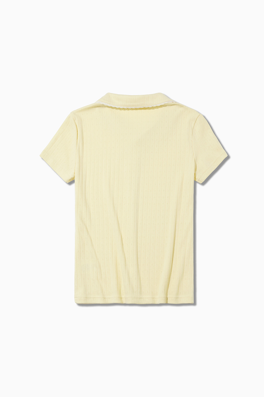 Lace Trim Peter Pan Collar Tee|yescci-YESCCI.com