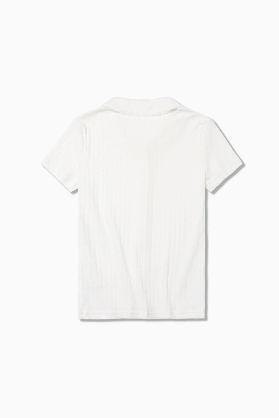 Lace Trim Peter Pan Collar Tee|yescci-YESCCI.com