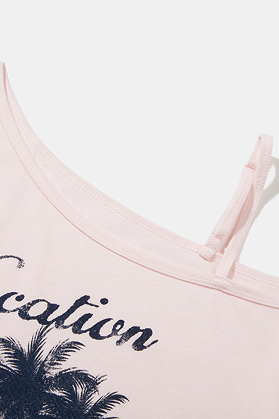 Vacation Print Asymmetrical Tee|yescci