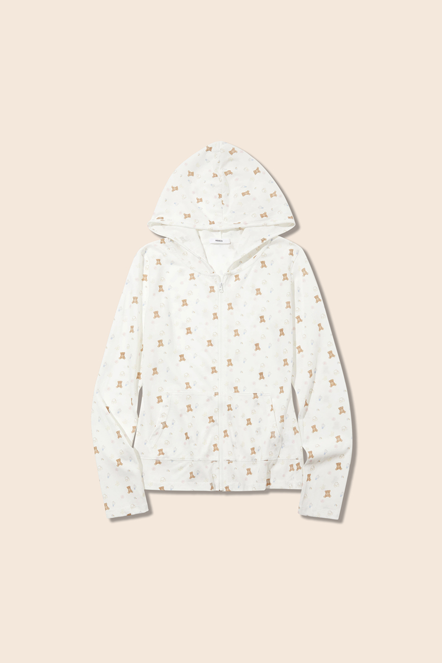 Bear Print Long Sleeve Hoodie|yescci