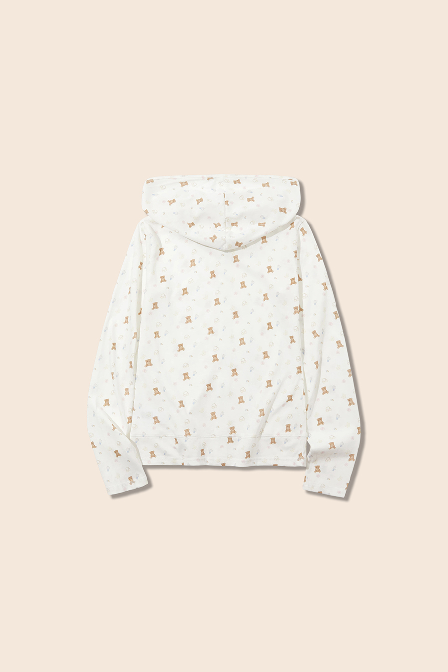 Bear Print Long Sleeve Hoodie|yescci