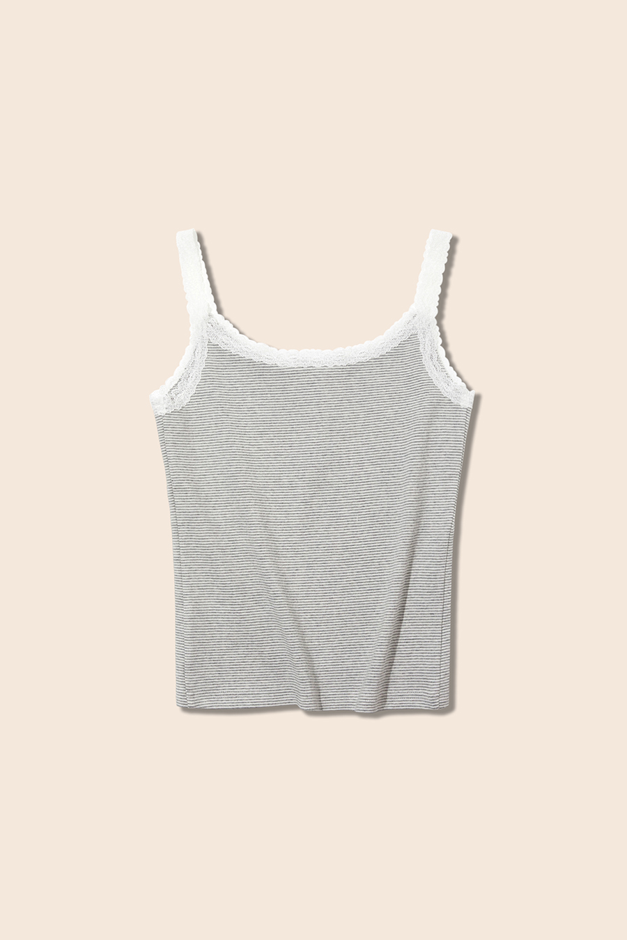 Striped Lace Trim Camisole Top|yescci