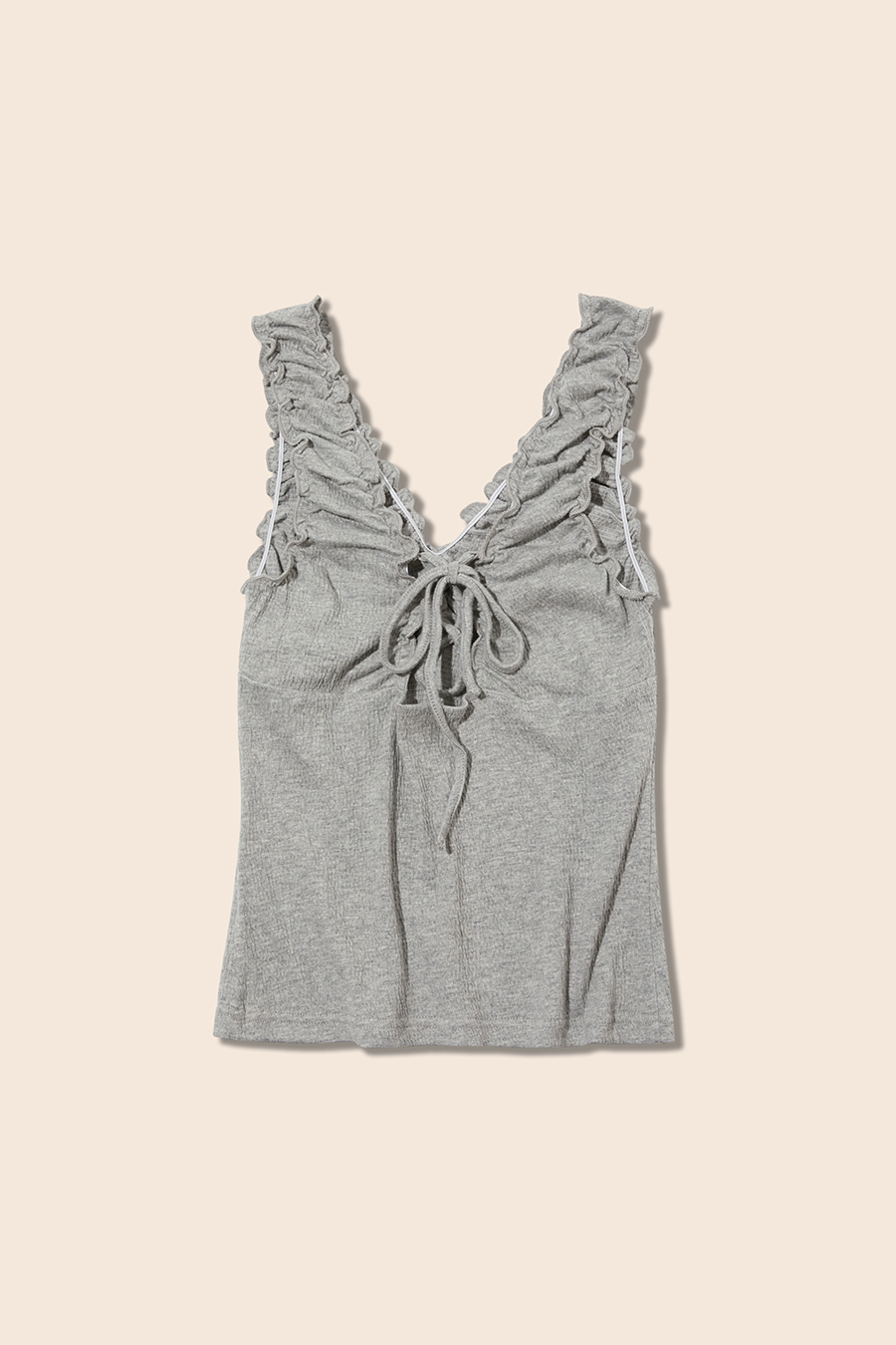 Sweet V-Neck Ruffle Strap Cami|yescci
