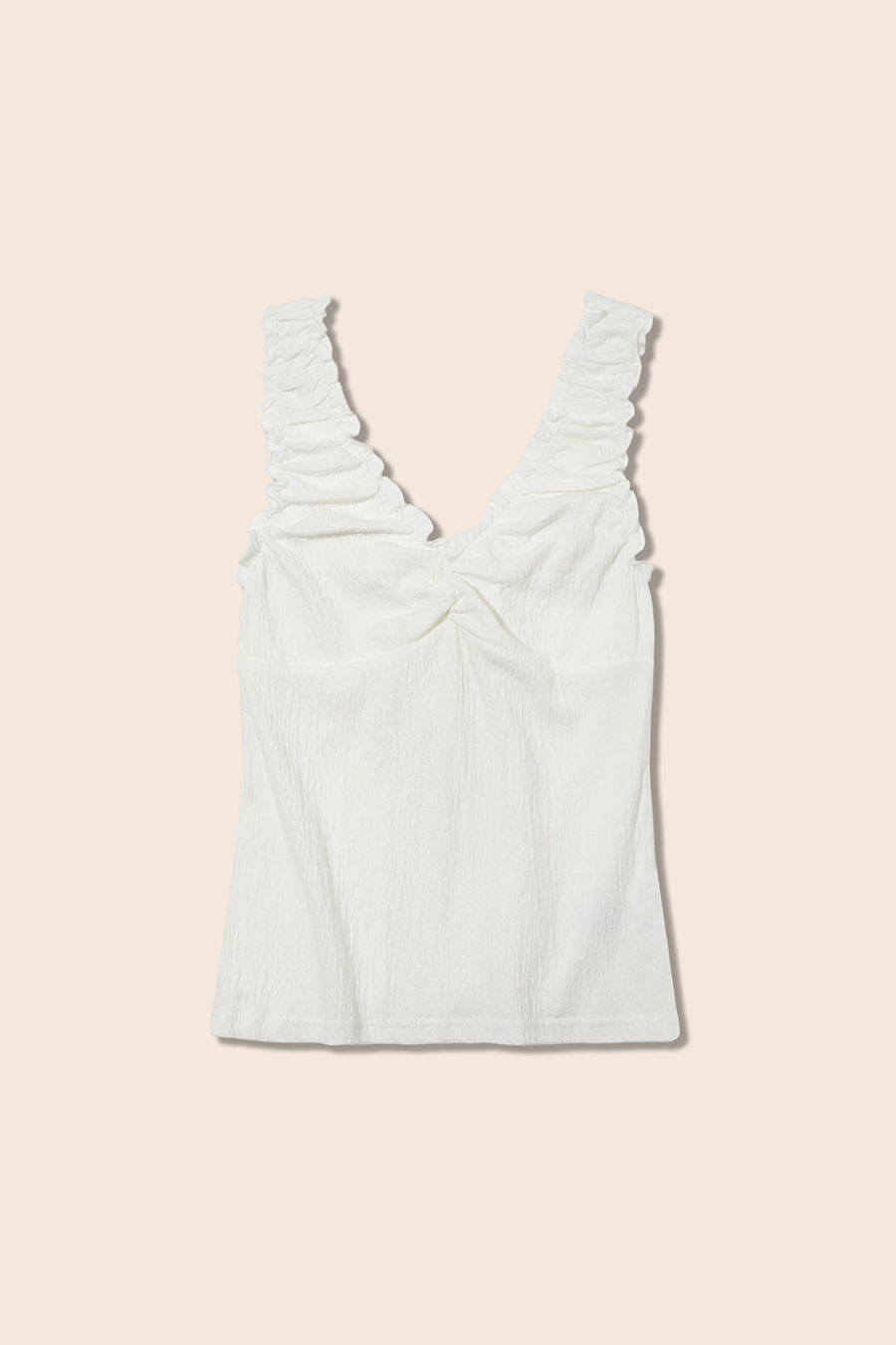 Sweet V-Neck Ruffle Strap Cami|yescci