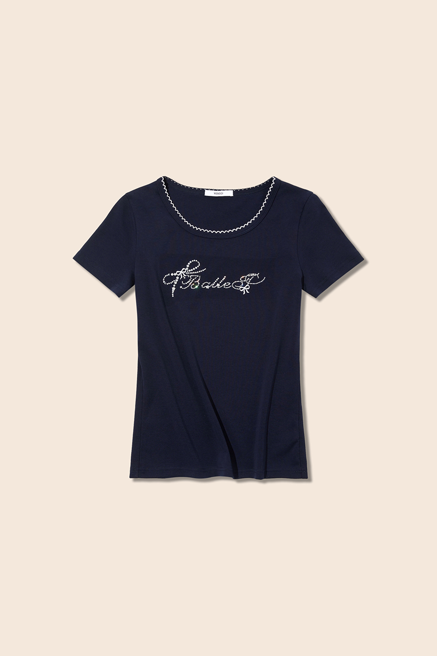 U-Neck Printed Casual Top|yescci