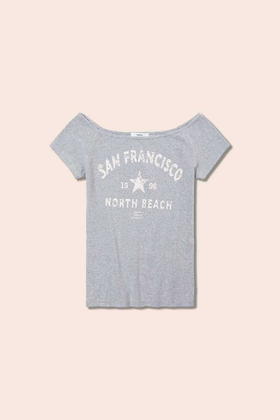 Vintage Letter Off-Shoulder Top|yescci