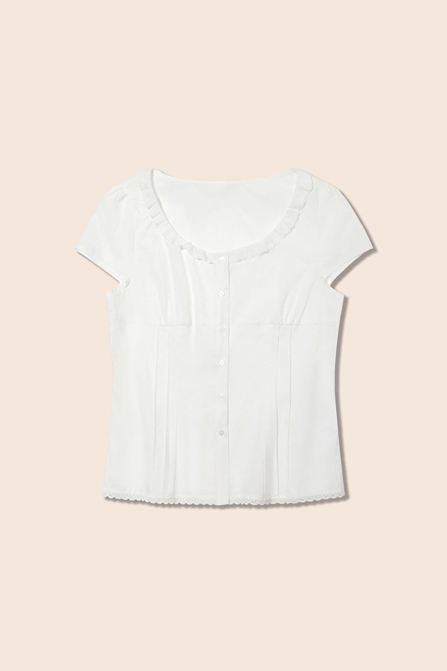 Vintage Ruffle Neck Button-Up Blouse|yescci