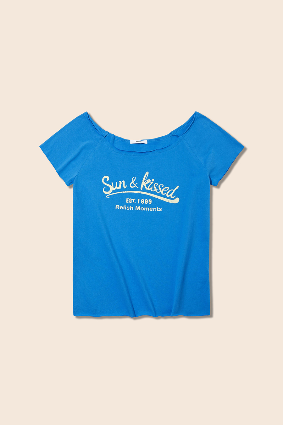 Casual Slogan Print Off-Shoulder Top|yescci