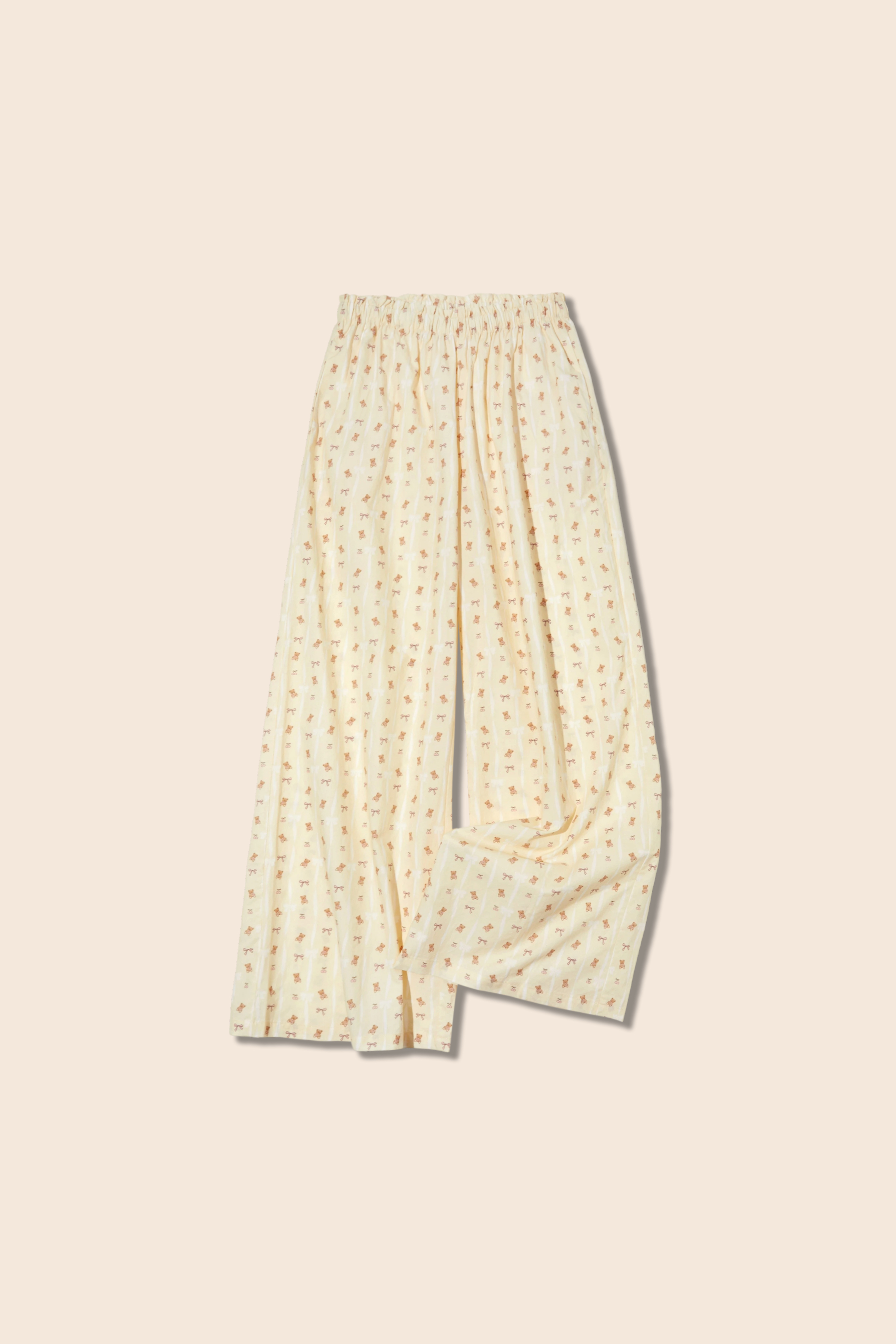 Teddy Bear Print Wide Leg Pants|yescci