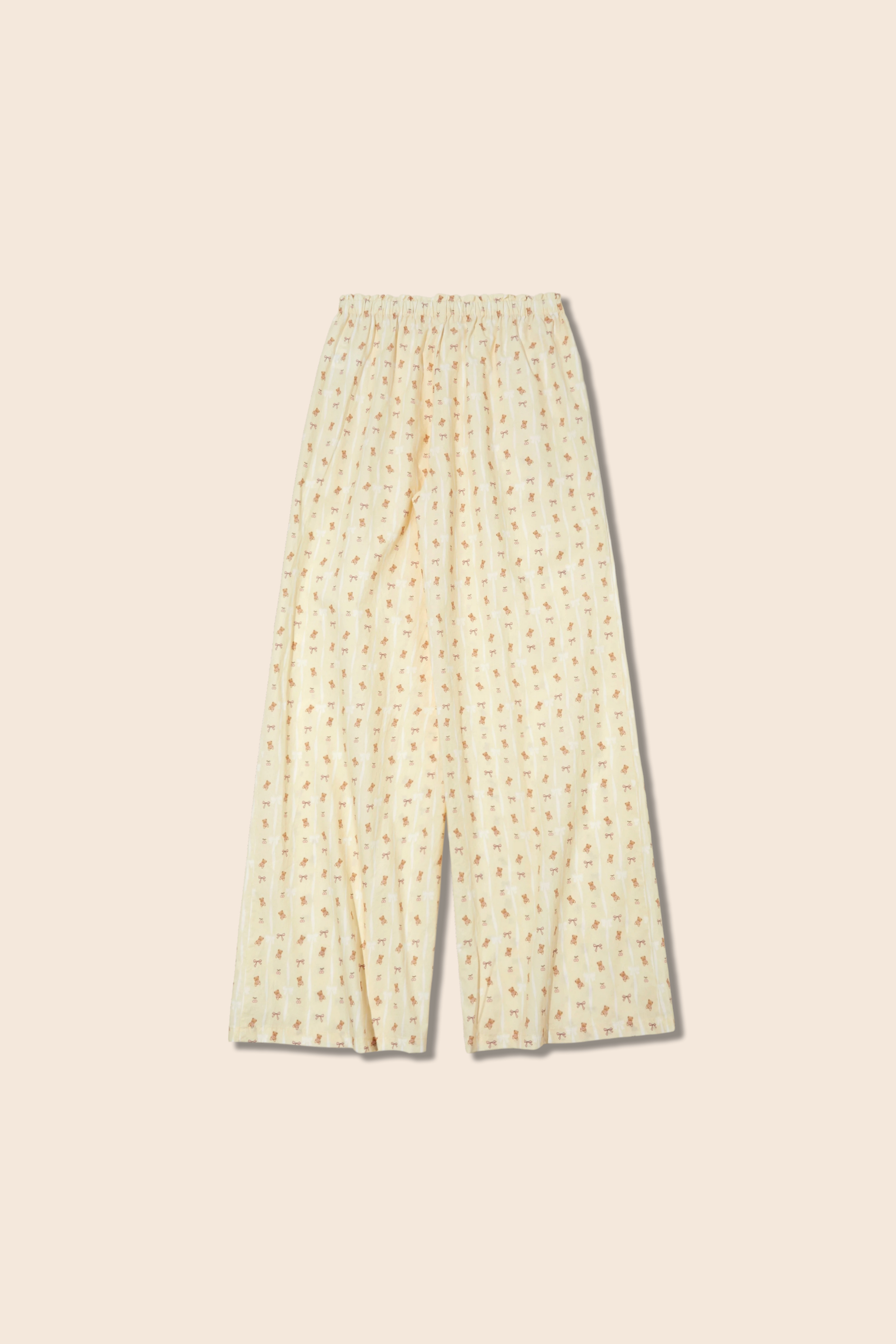 Teddy Bear Print Wide Leg Pants|yescci