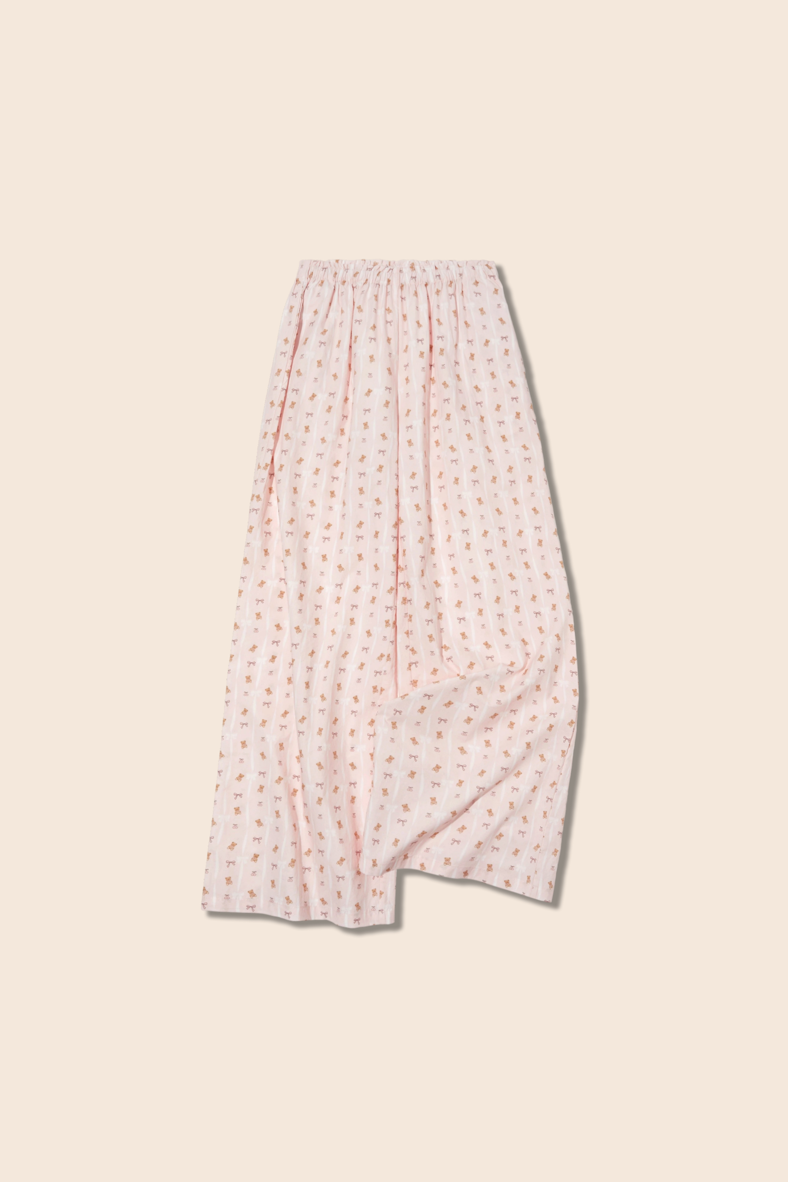 Teddy Bear Print Wide Leg Pants|yescci