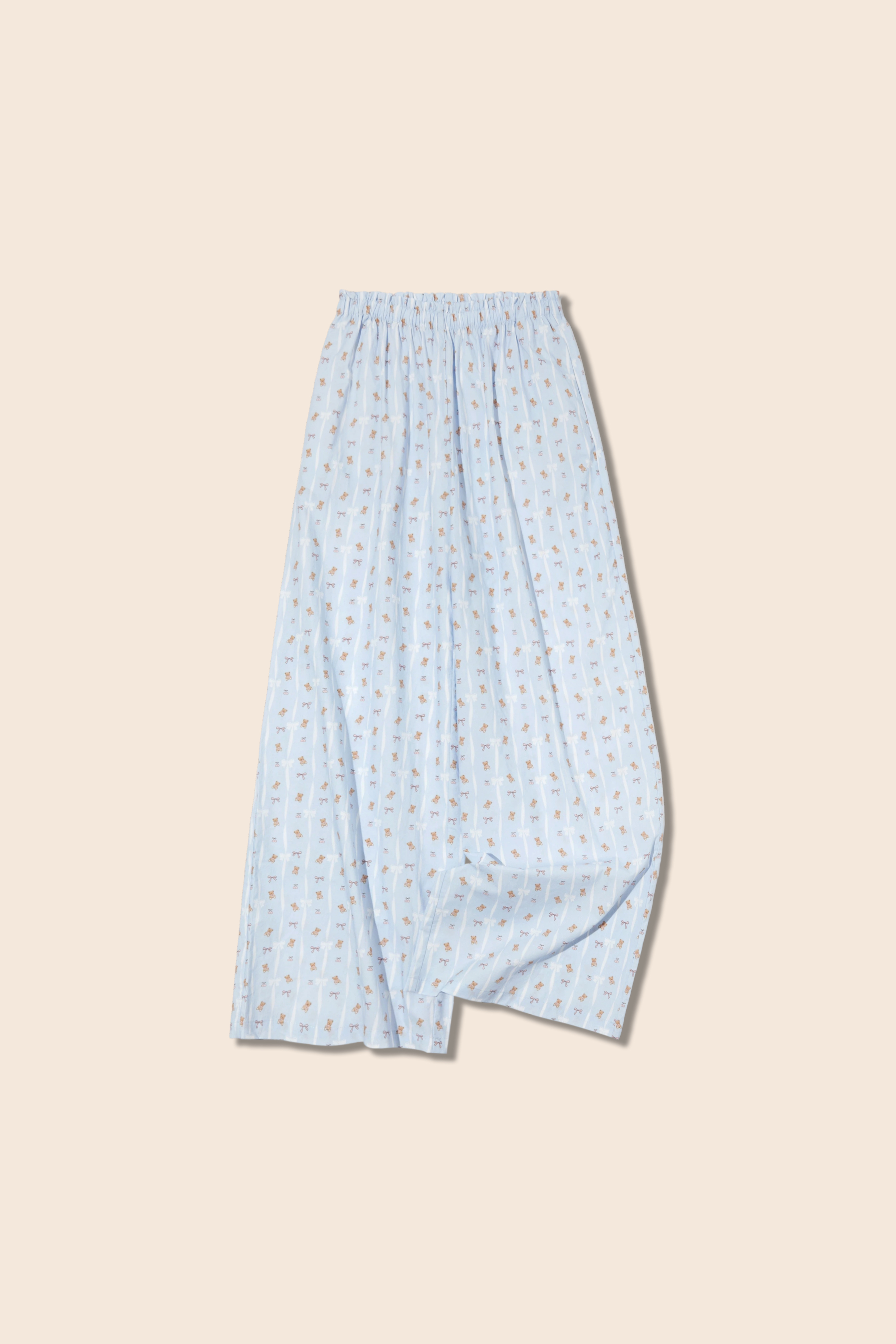 Teddy Bear Print Wide Leg Pants|yescci