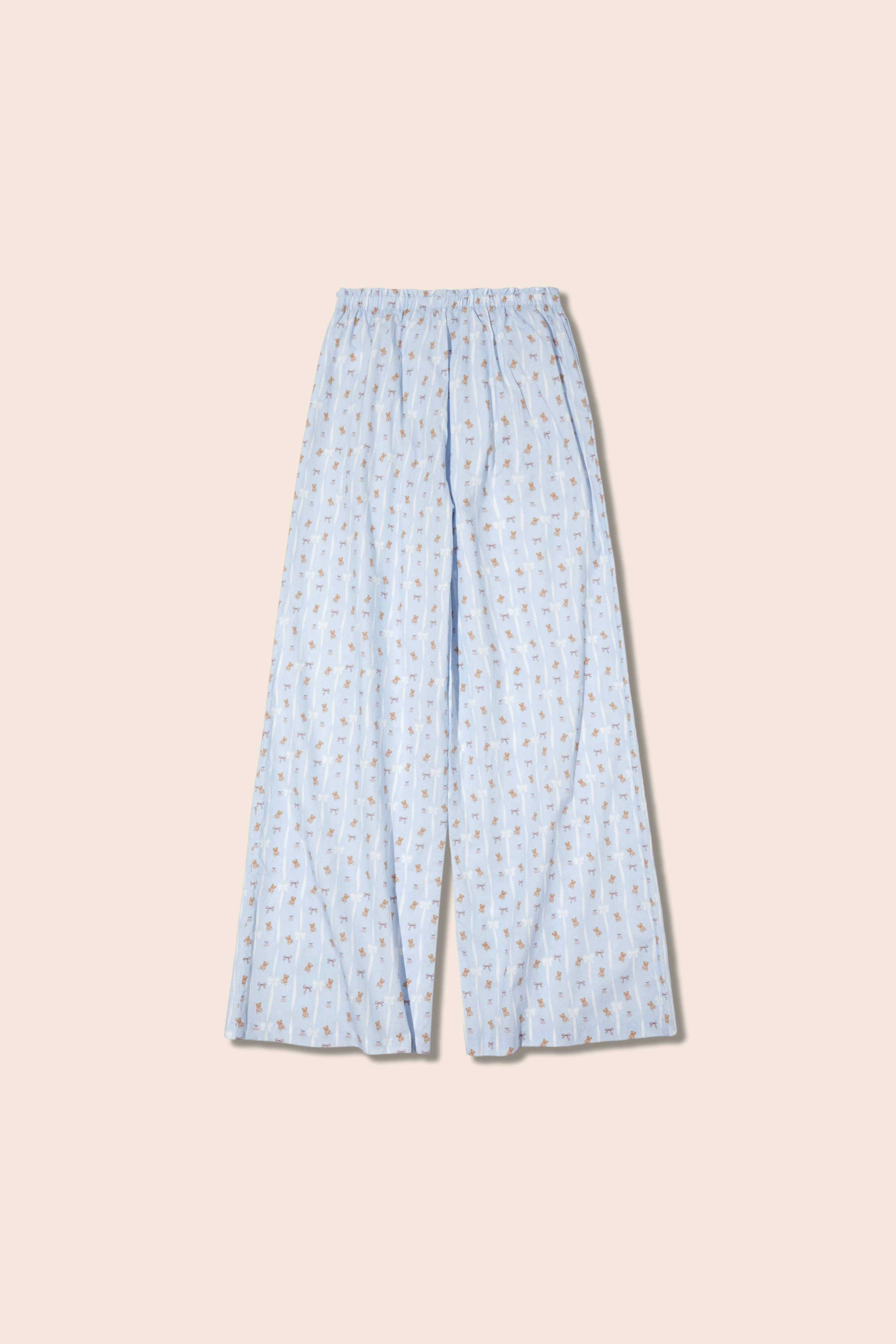 Teddy Bear Print Wide Leg Pants|yescci