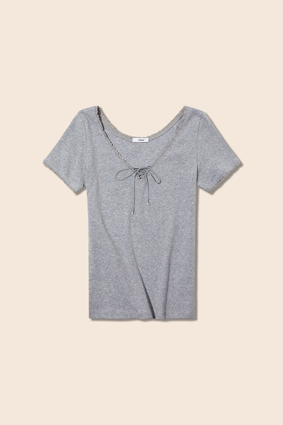 V-Neck Lace Shirt|yescci