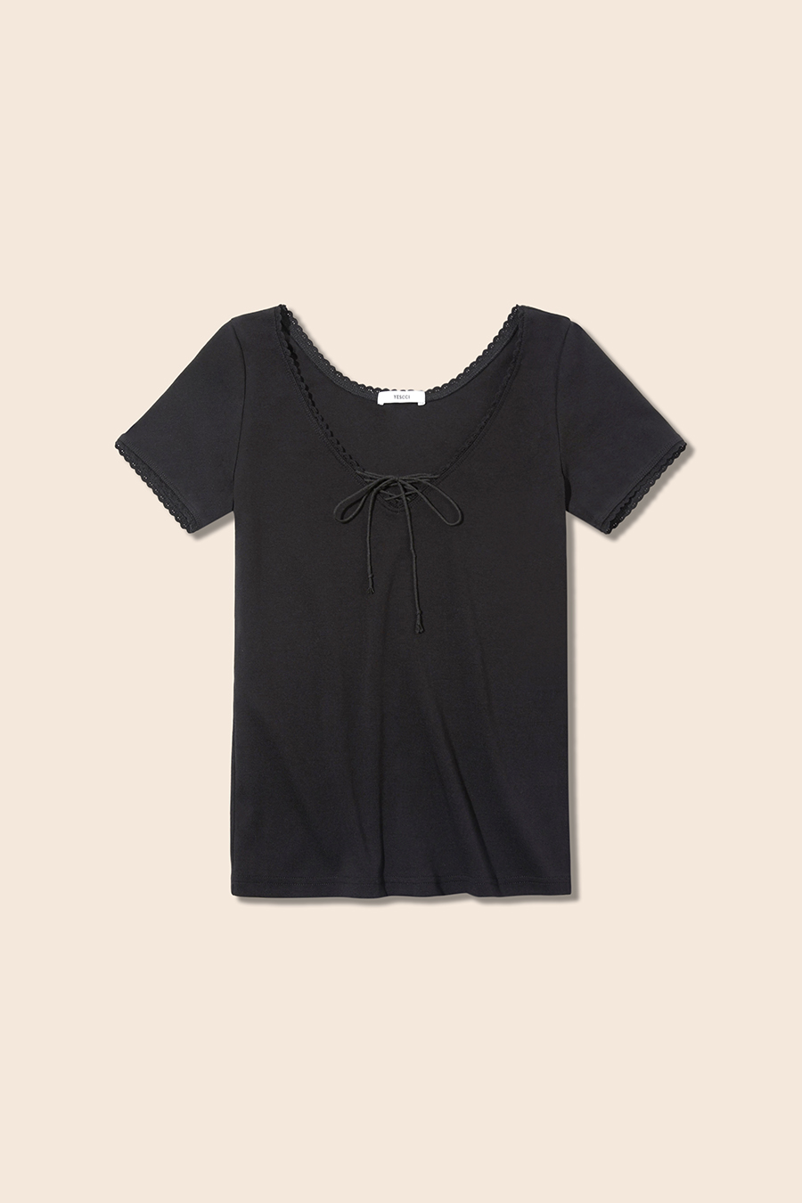 V-Neck Lace Shirt|yescci