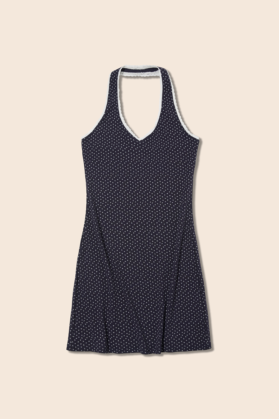 A-Line Polka Dot Halter Dress|yescci-YESCCI.com