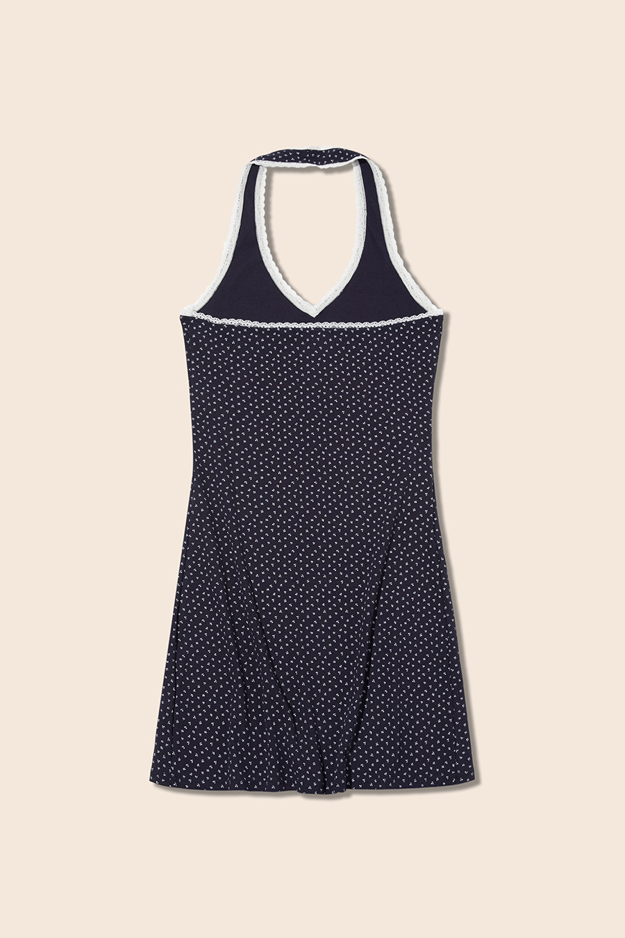 A-Line Polka Dot Halter Dress|yescci-YESCCI.com