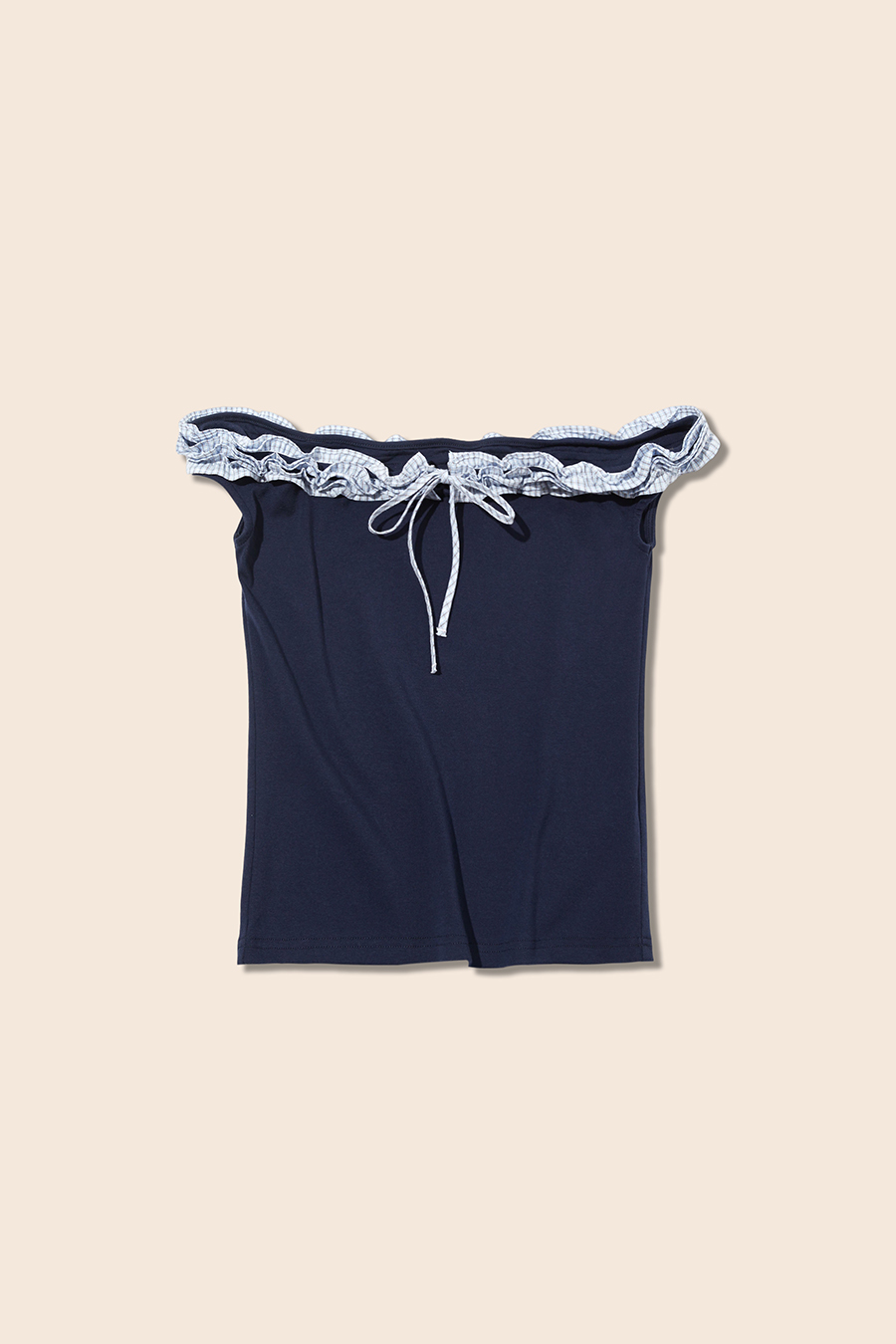 Ruffle Trim Off-Shoulder Casual Top|yescci