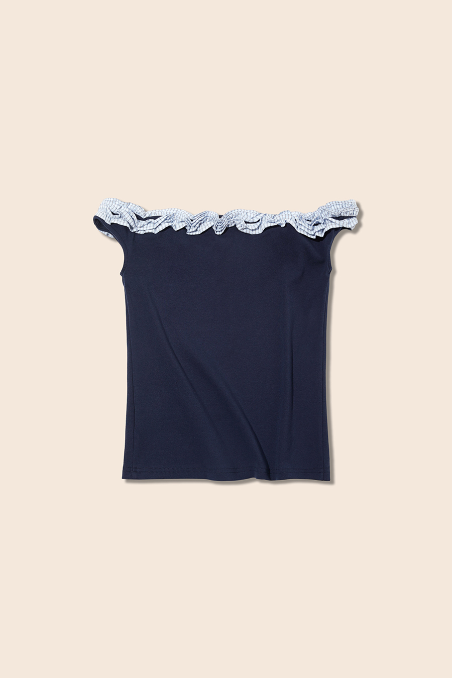 Ruffle Trim Off-Shoulder Casual Top|yescci