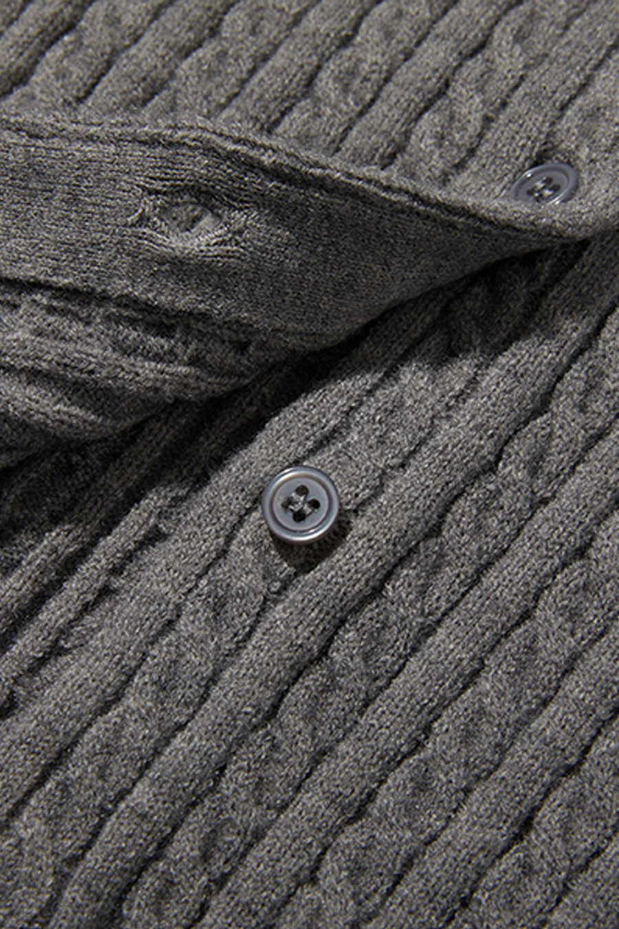 Lace Trim Collared Knit Cardigan|yescci-YESCCI.com