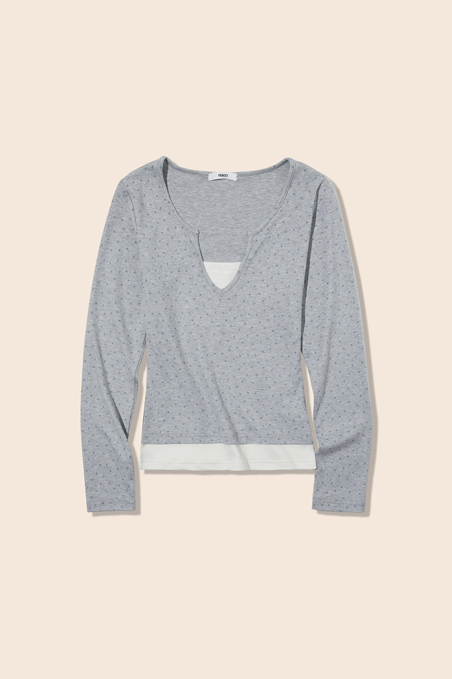 Color-Block V-Neck Blouse|yescci-YESCCI.com
