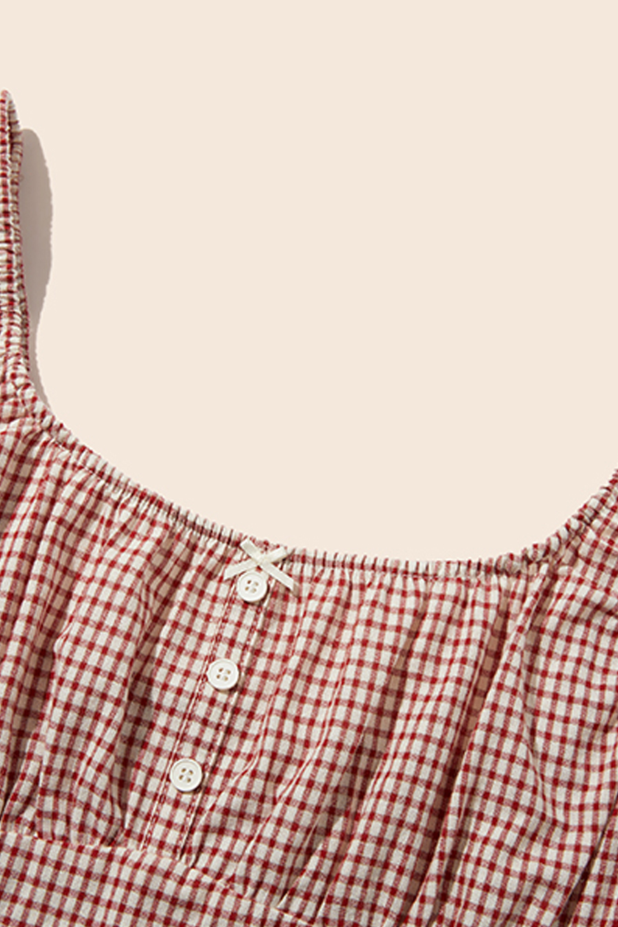 Square Neck Gingham Bustier Cami|yescci-YESCCI.com