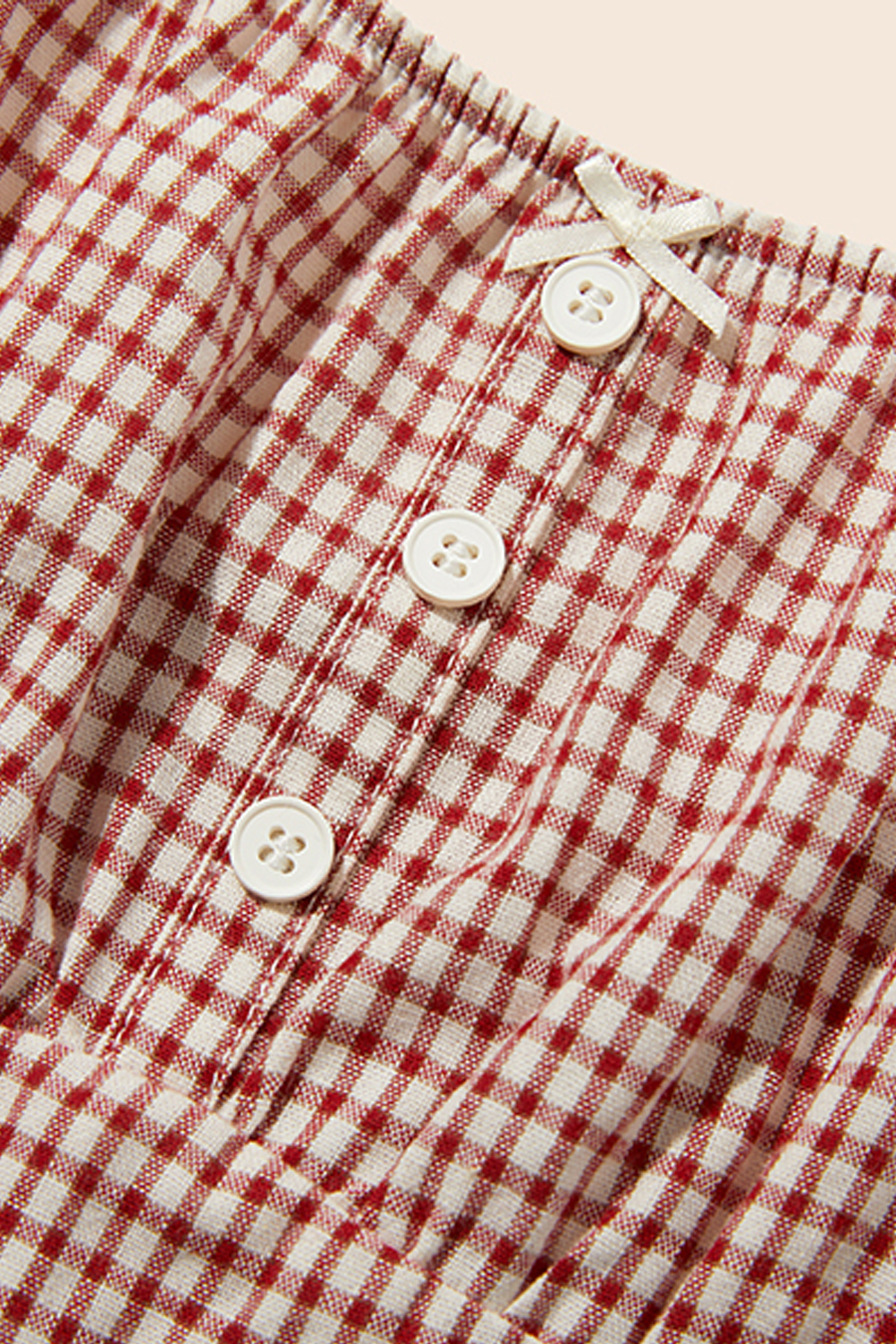 Square Neck Gingham Bustier Cami|yescci-YESCCI.com