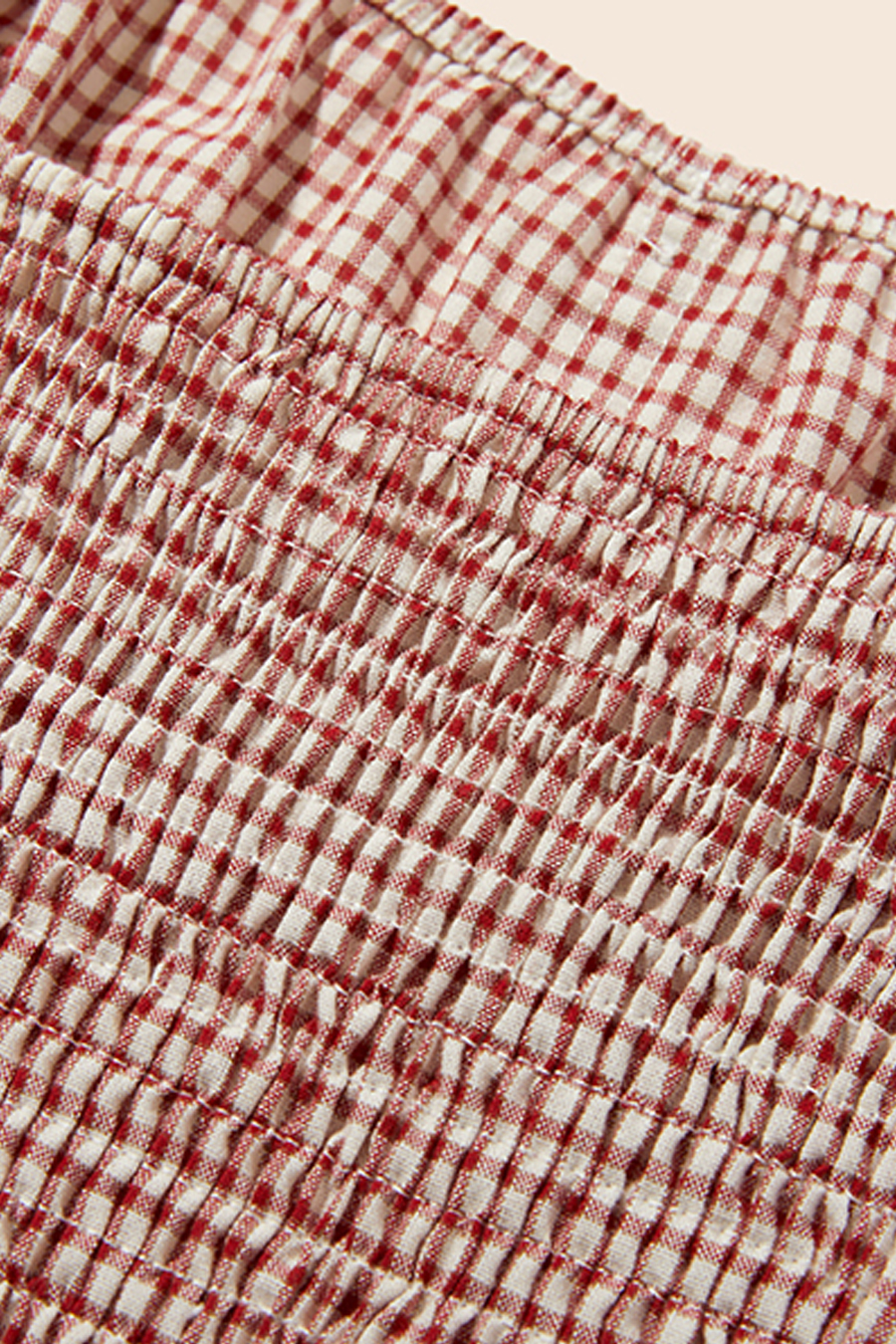 Square Neck Gingham Bustier Cami|yescci-YESCCI.com