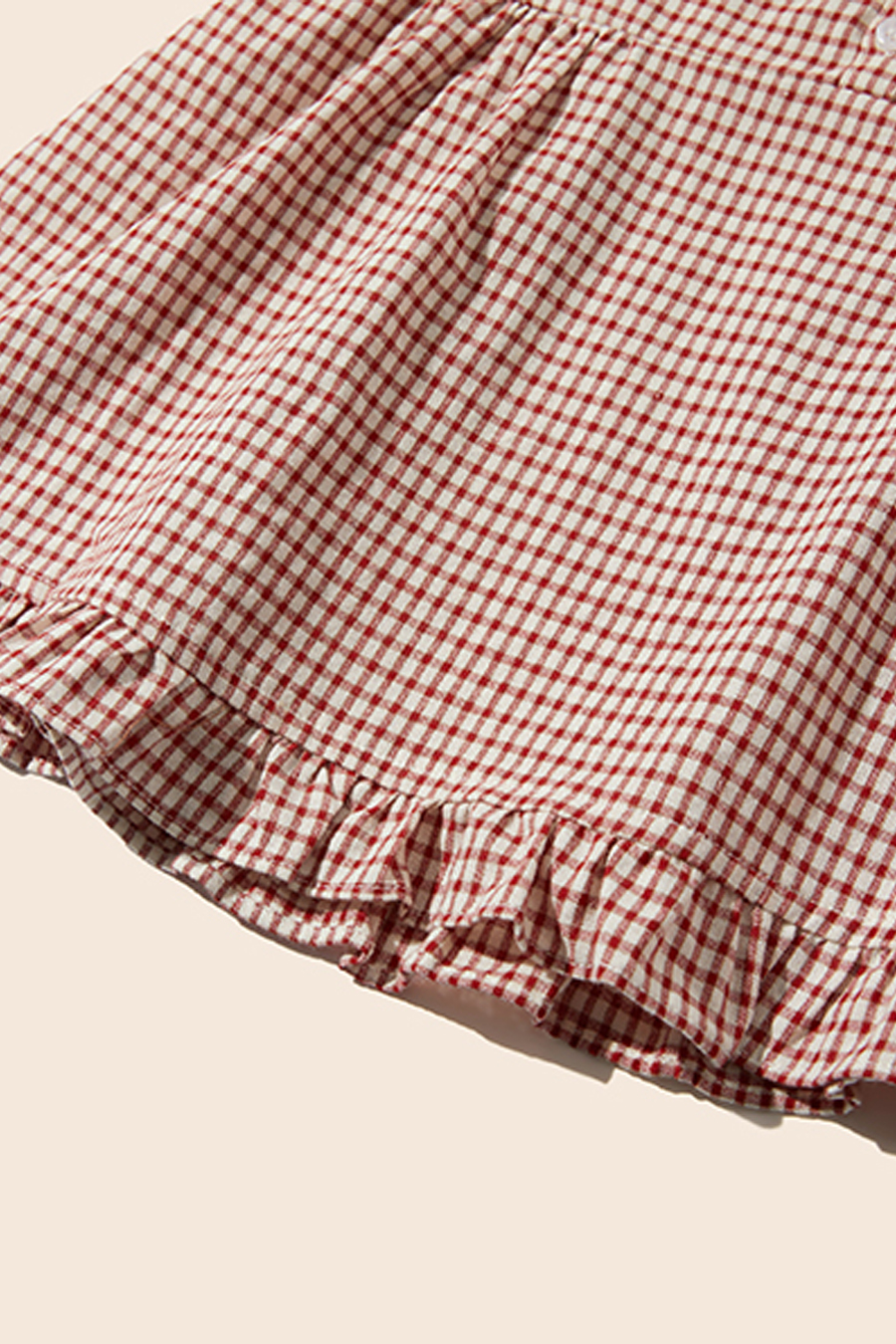 Gingham Peplum Cami Top|yescci-YESCCI.com