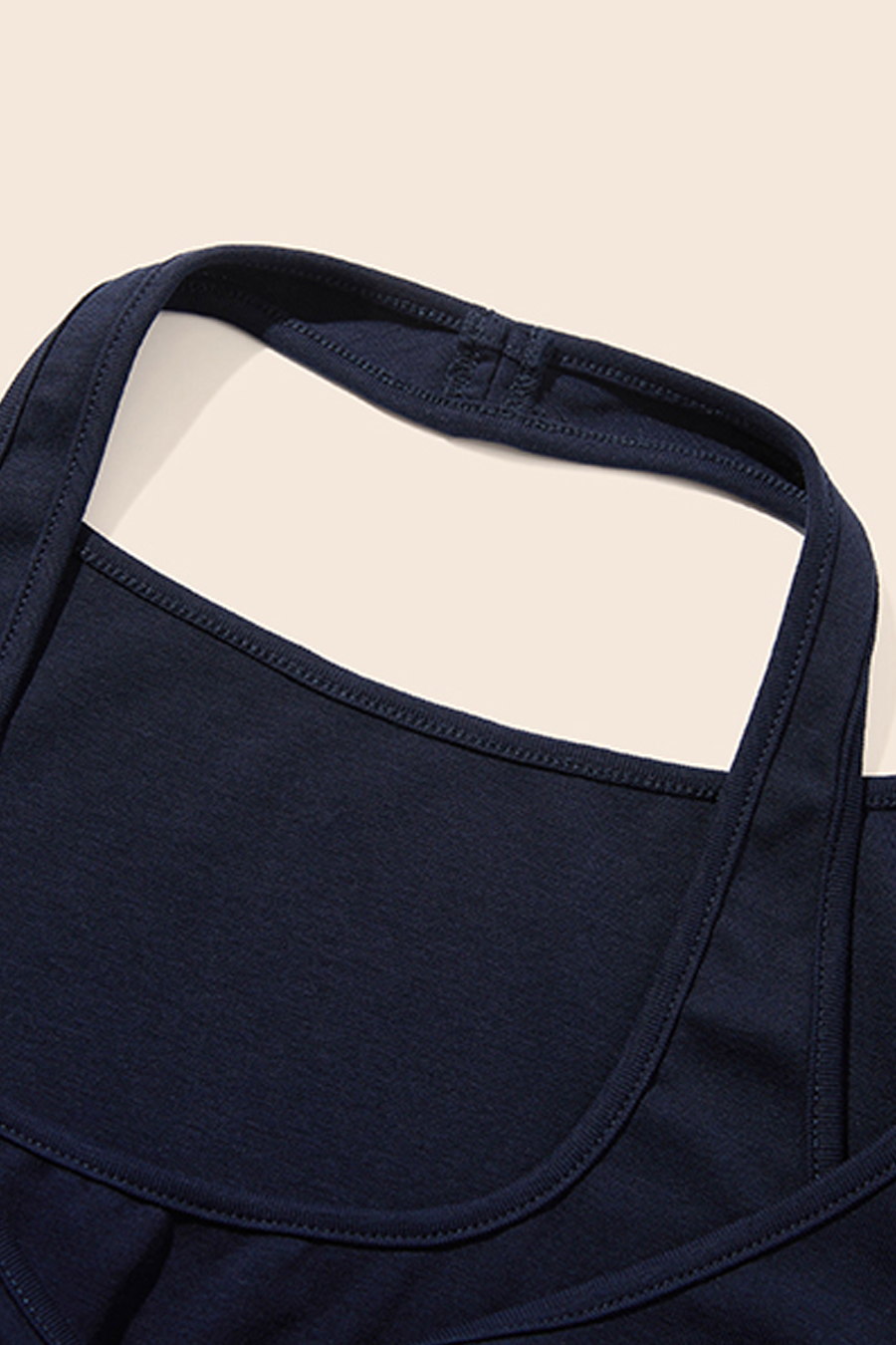 Faux Layer Halter Twist Front Tee|yescci-YESCCI.com