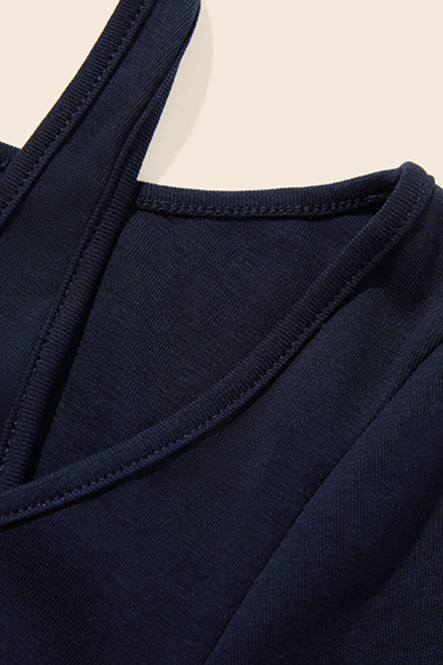 Faux Layer Halter Twist Front Tee|yescci-YESCCI.com
