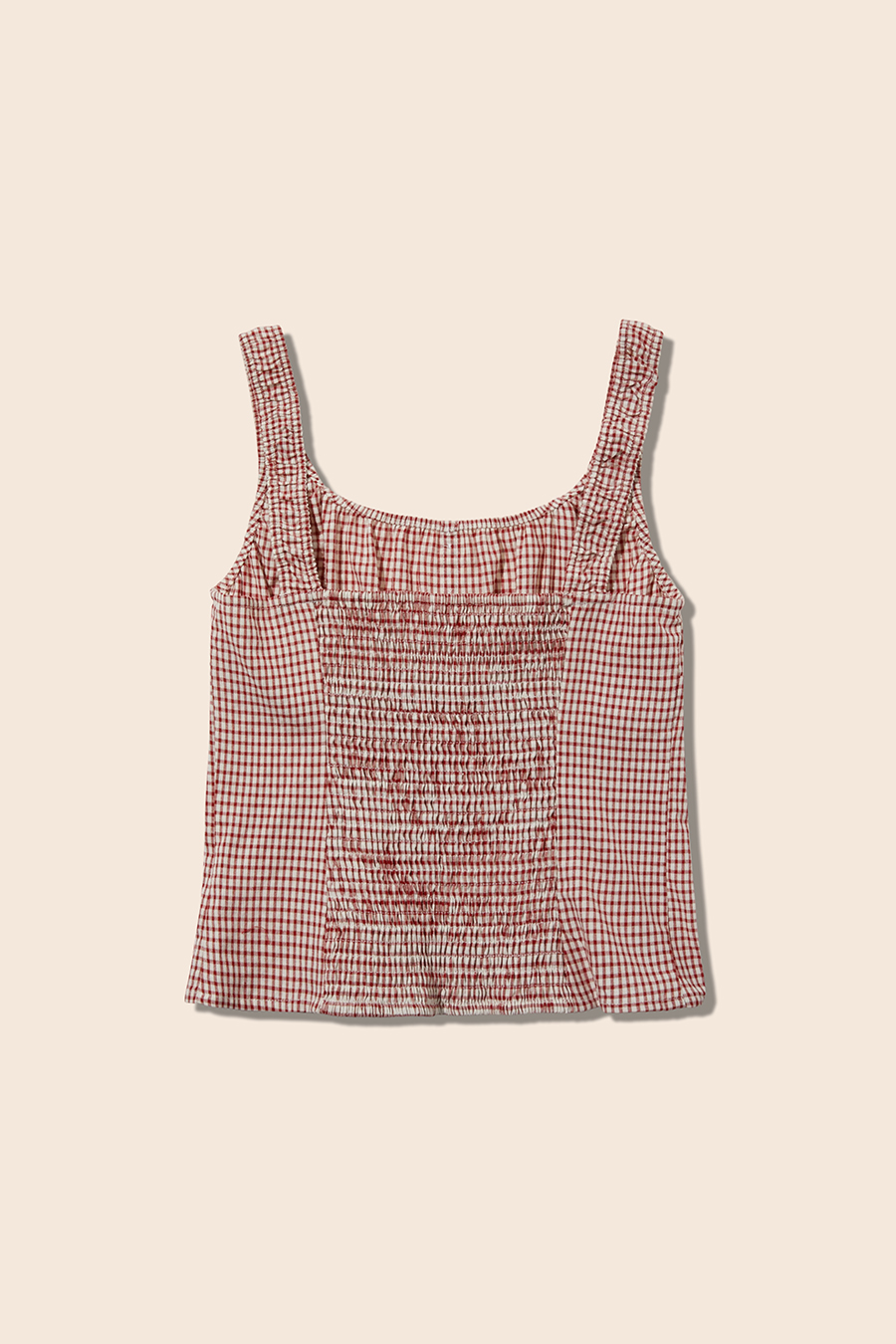 Square Neck Gingham Bustier Cami|yescci-YESCCI.com