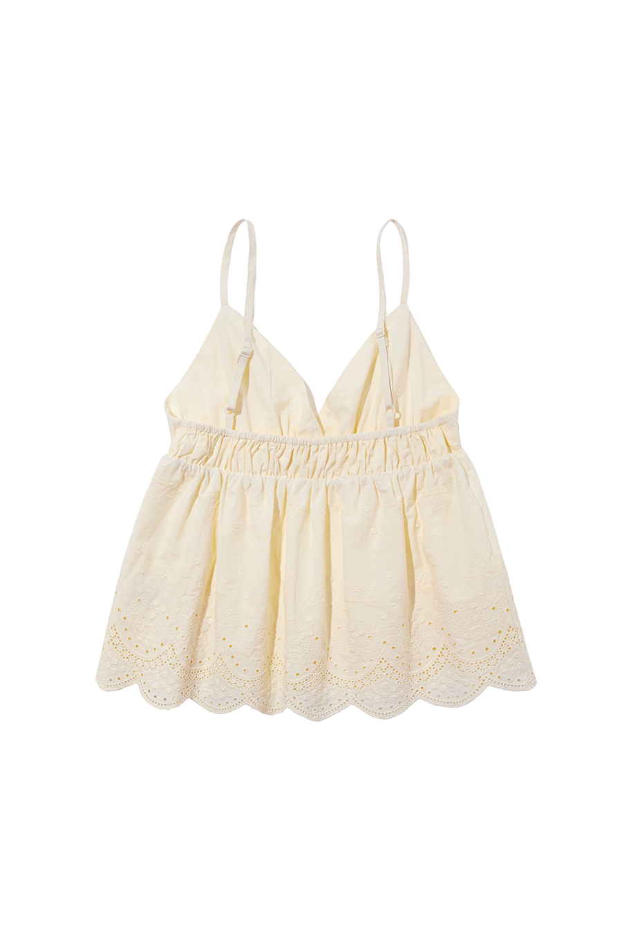 Casual Eyelet Trim Peplum Cami|yescci