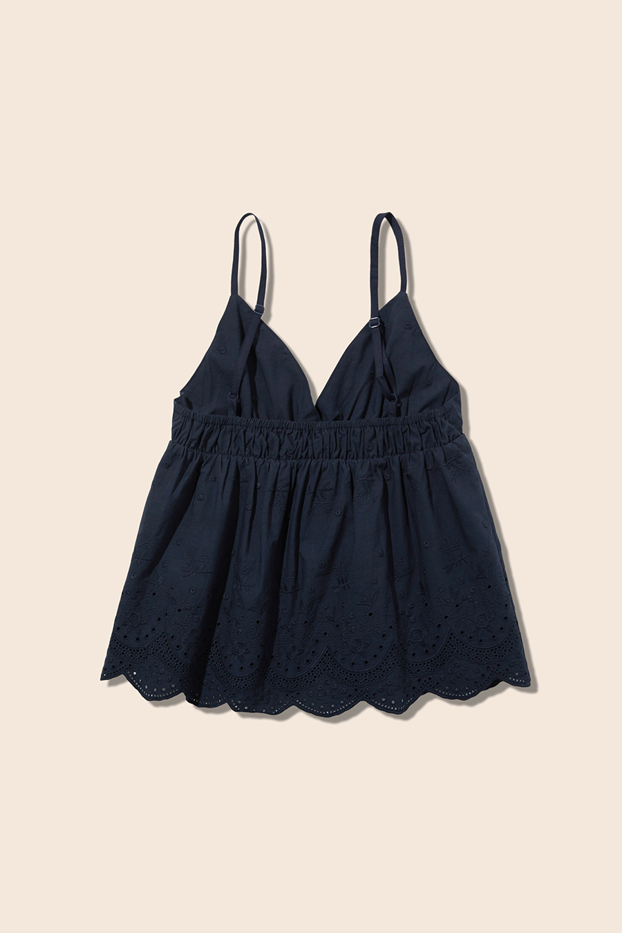 Casual Eyelet Trim Peplum Cami|yescci