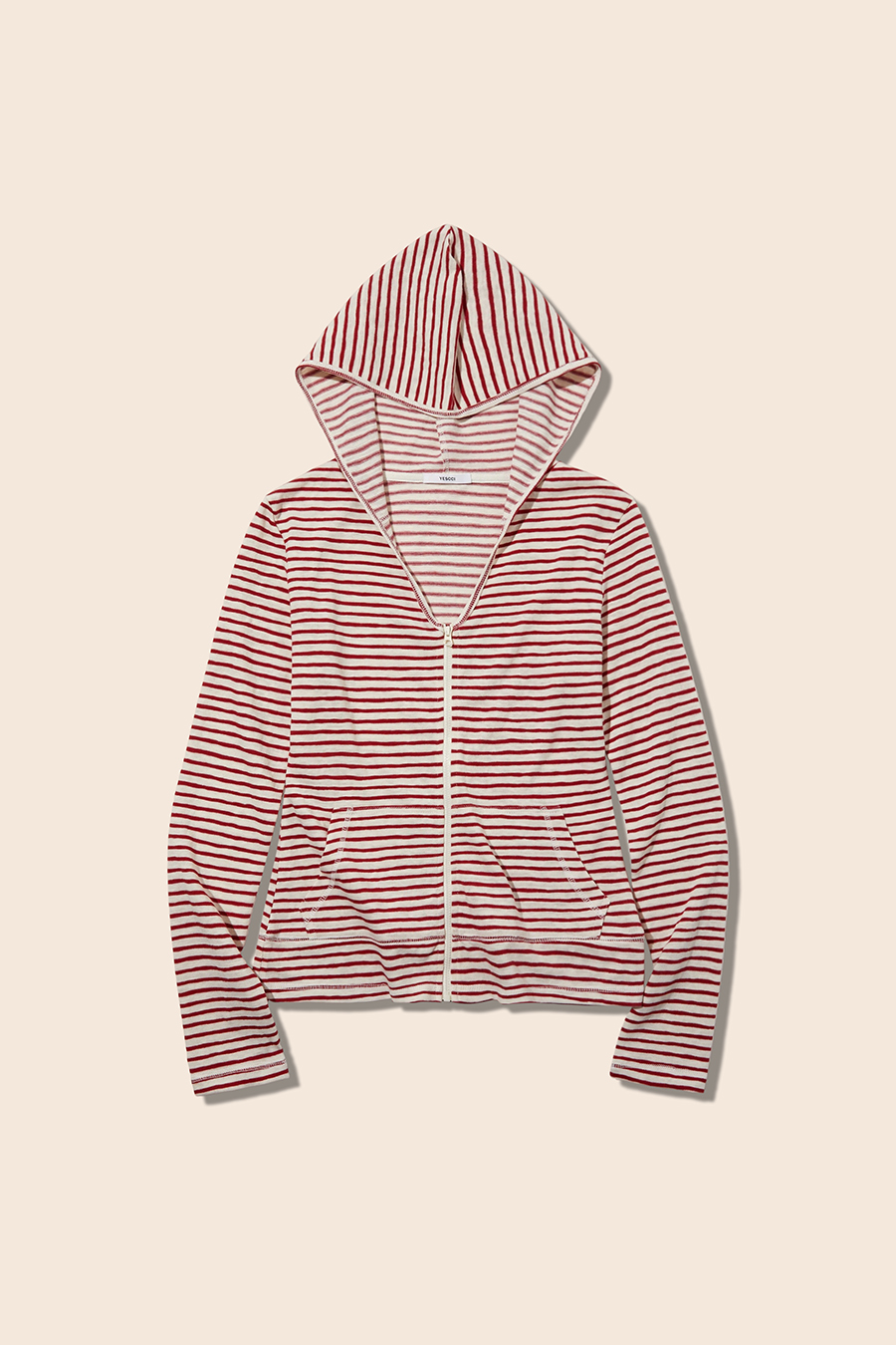 Slim Fit Striped Long Sleeve Hoodie|yescci
