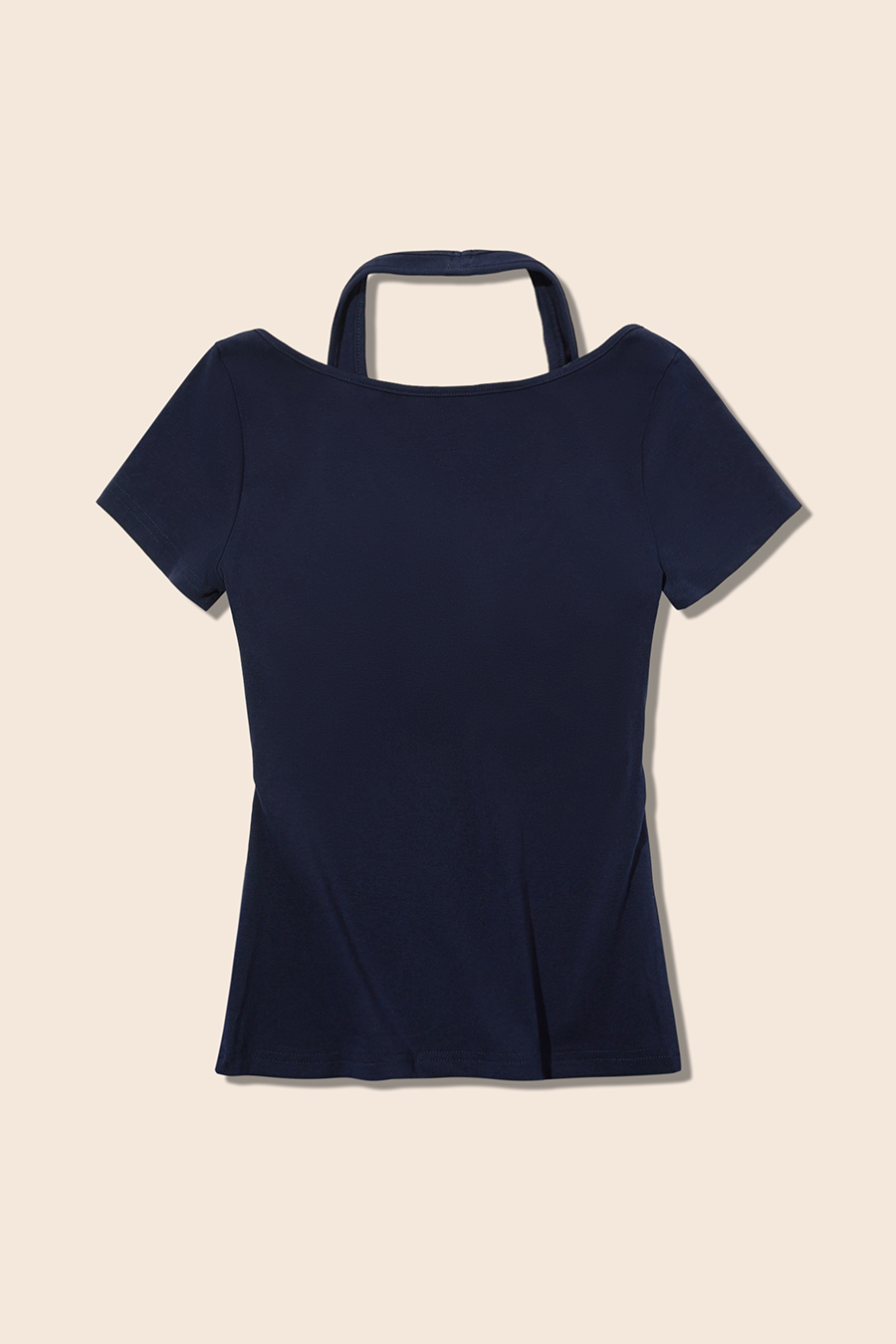 Faux Layer Halter Twist Front Tee|yescci-YESCCI.com