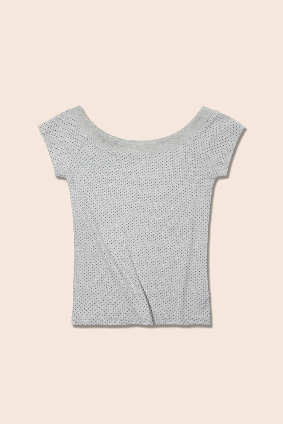 Off-Shoulder Polka Dot T-Shirt|yescci-YESCCI.com