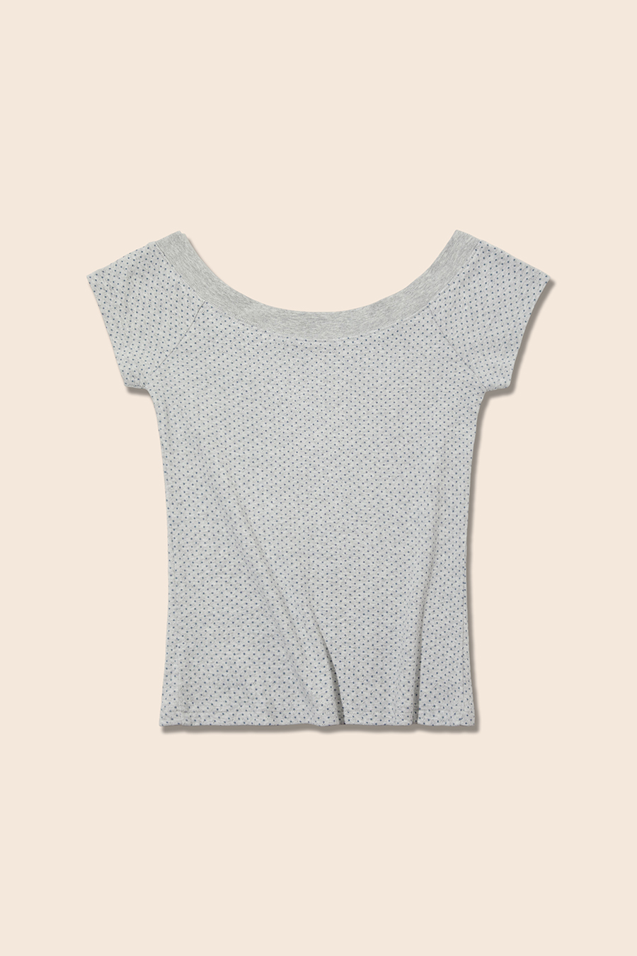 Off-Shoulder Polka Dot T-Shirt|yescci-YESCCI.com