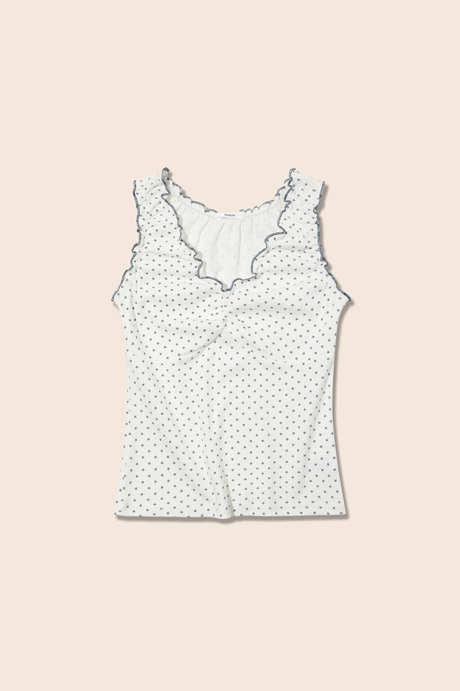 Polka Dot Twist-Front Tank|yescci