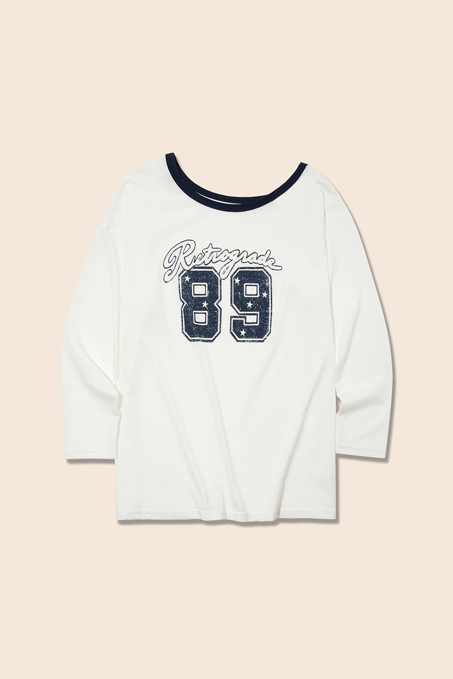 Vintage Print Off-Shoulder T-Shirt|yescci