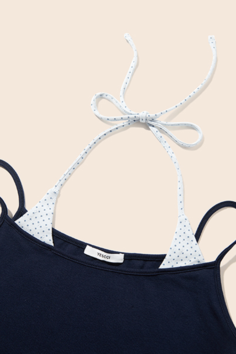 Layered-Look Polka Dot Tank Top|yescci-YESCCI.com