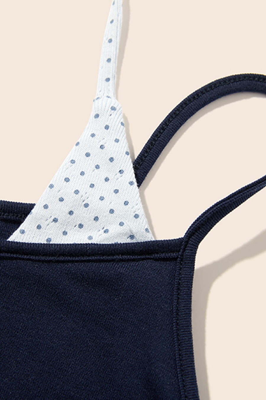 Layered-Look Polka Dot Tank Top|yescci-YESCCI.com