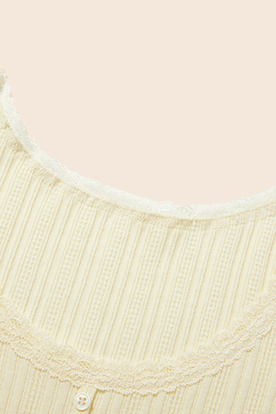 Lace Trim Knit Top|yescci-YESCCI.com