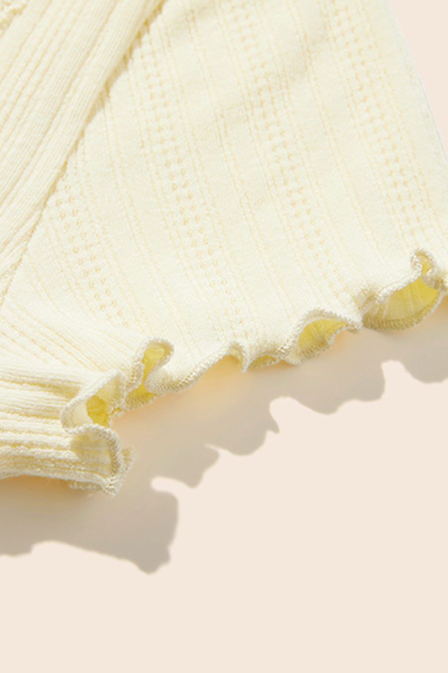 Lace Trim Knit Top|yescci-YESCCI.com