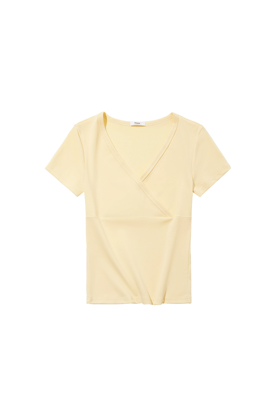 V-Neck Basic Short Sleeve Top|yescci