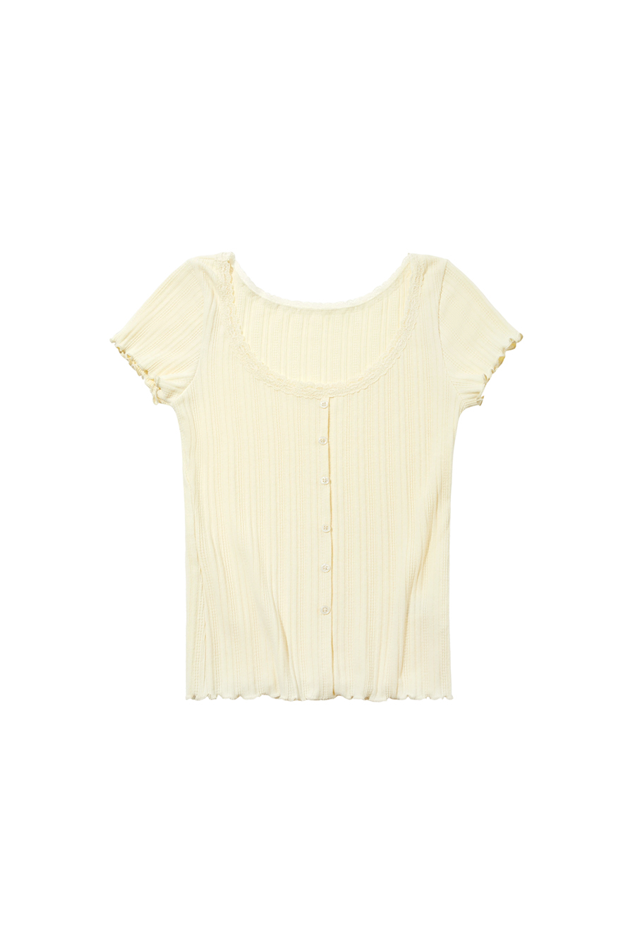 Lace Trim Knit Top|yescci-YESCCI.com