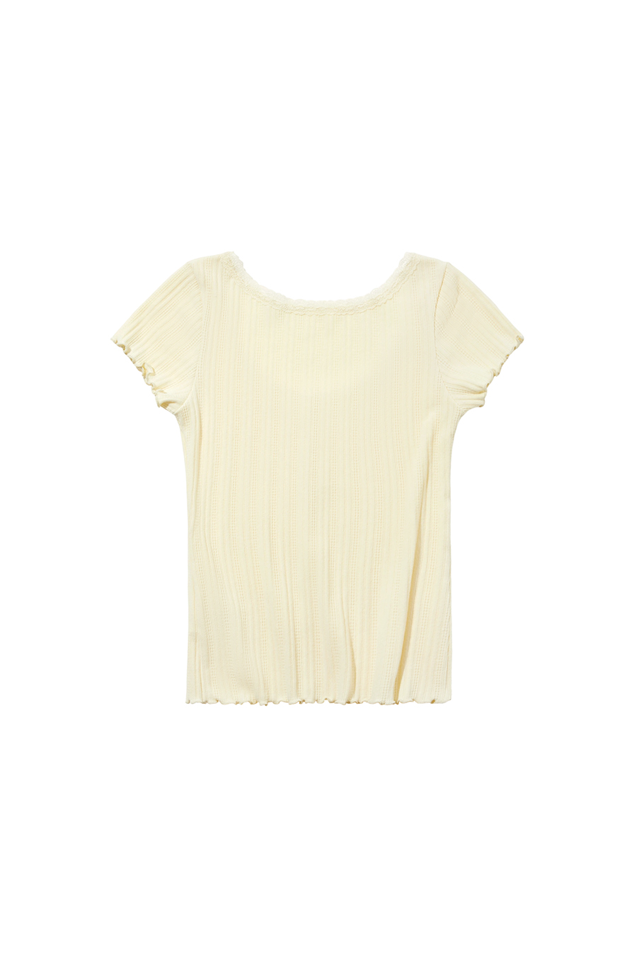 Lace Trim Knit Top|yescci-YESCCI.com