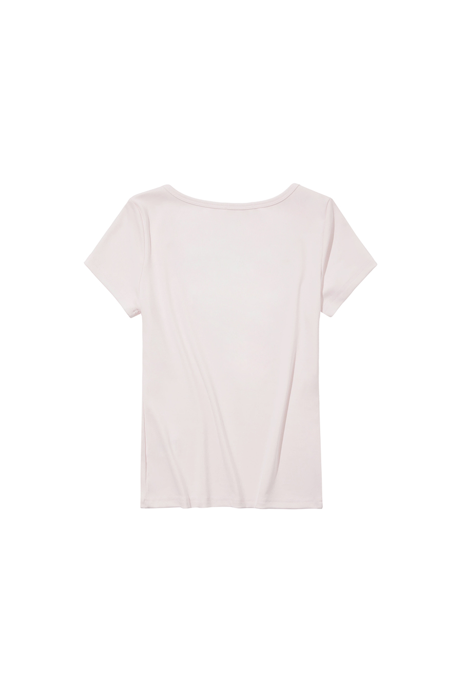 Fitted Striped Panel V-Neck Tee|yescci-YESCCI.com