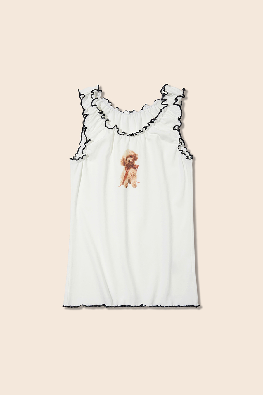 Ruffled Dog Tank Top|yescci-YESCCI.com