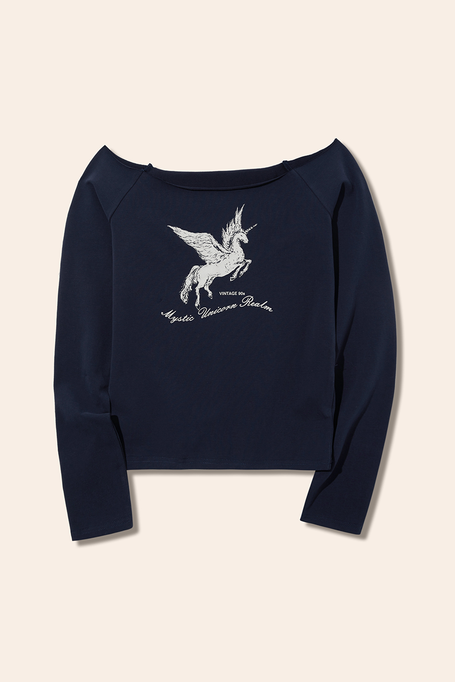 Pegasus Print Off-Shoulder T-Shirt|yescci-YESCCI.com